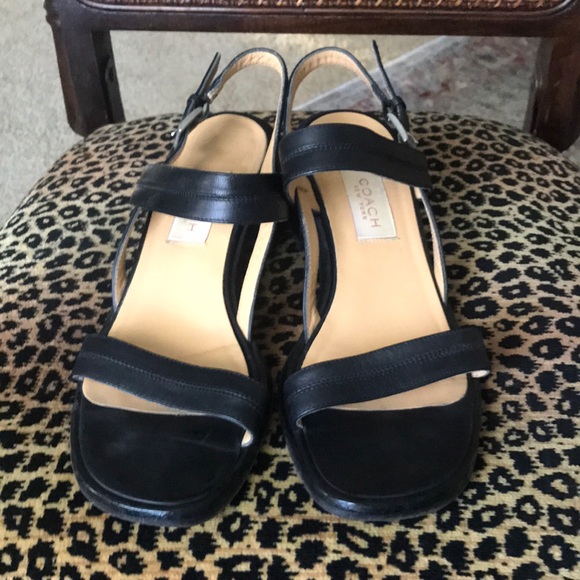 Vintage Coach block heel sandals, made in Italy - Picture 1 of 11